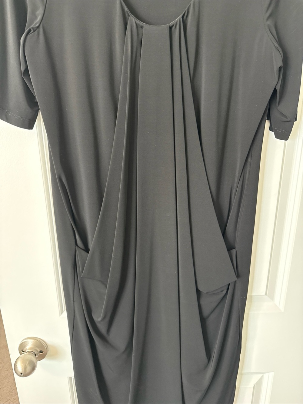 Lafayette 148 New York Black Shirt Sleeve Tunic Dress Size Large
